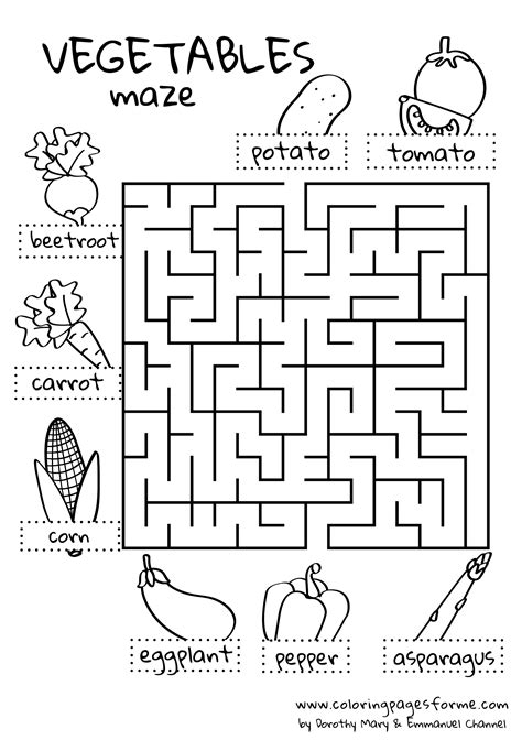 Vegetable Maze Activity B Word Search