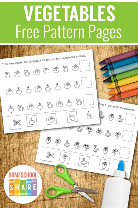 Vegetable Preschool Pattern Worksheets Homeschool Share Vegetable Worksheets For Preschool - Vegetable Worksheets For Preschool