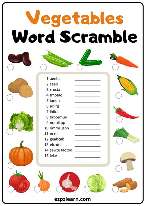 Vegetable Production Word Scramble For Food Science Science Word Scramble - Science Word Scramble