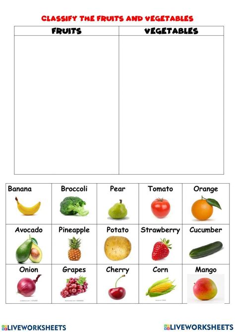 Vegetable Worksheet For Preschool Live Worksheets Vegetable Worksheets For Preschool - Vegetable Worksheets For Preschool