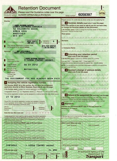 Read Online Vehicle Registration Retention Document 