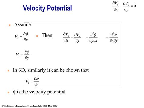 Velocity Potential Function
