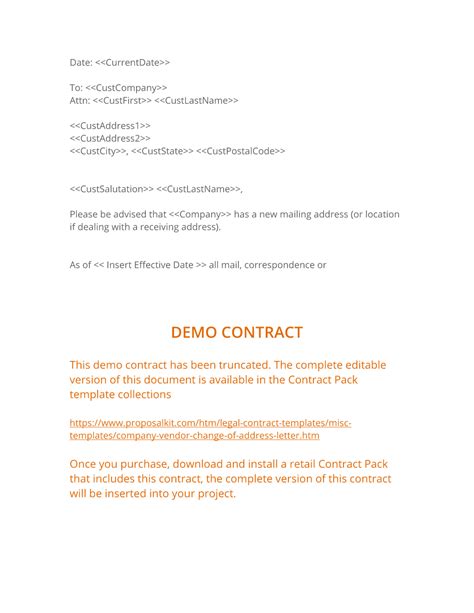 Vendor Change Letter Sample