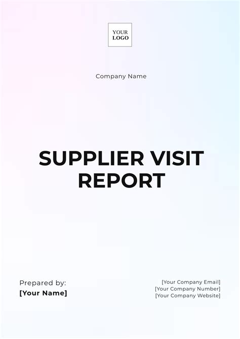 Vendor Visit Report Format