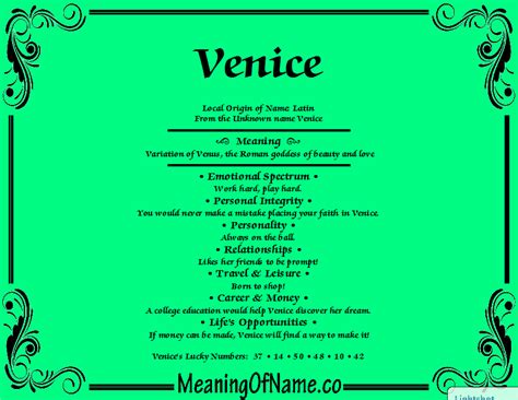 Venice Italian Meaning Of Name