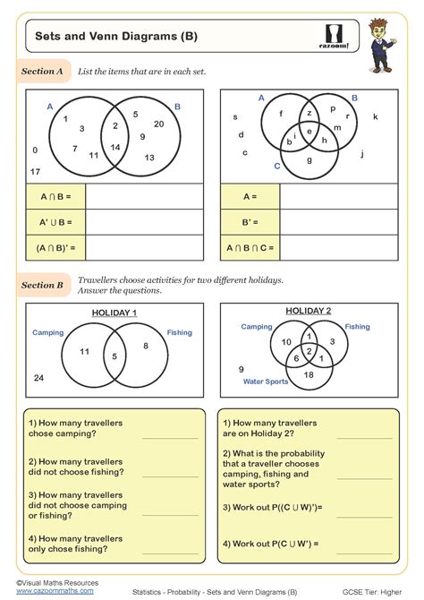Venn Diagram Worksheets Mathinenglish Com Venn Diagram Practice Worksheet - Venn Diagram Practice Worksheet