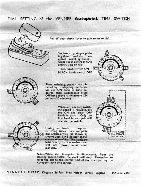 Venner Time Switch Instructions