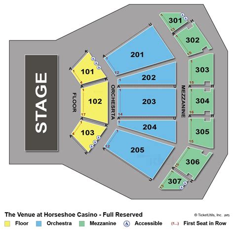 venue at horseshoe casino seating chart