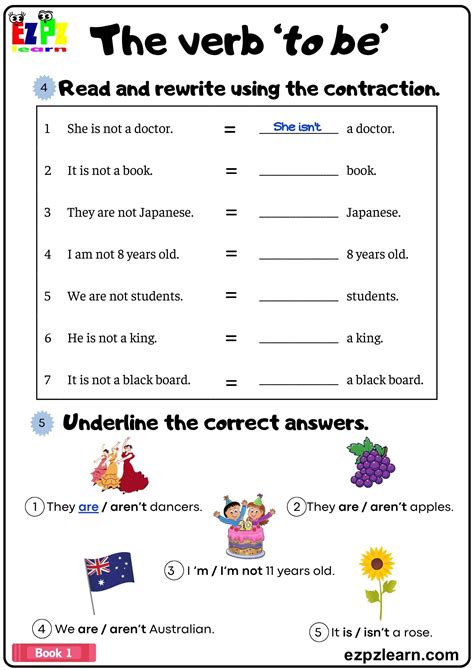 Verb Be Worksheets