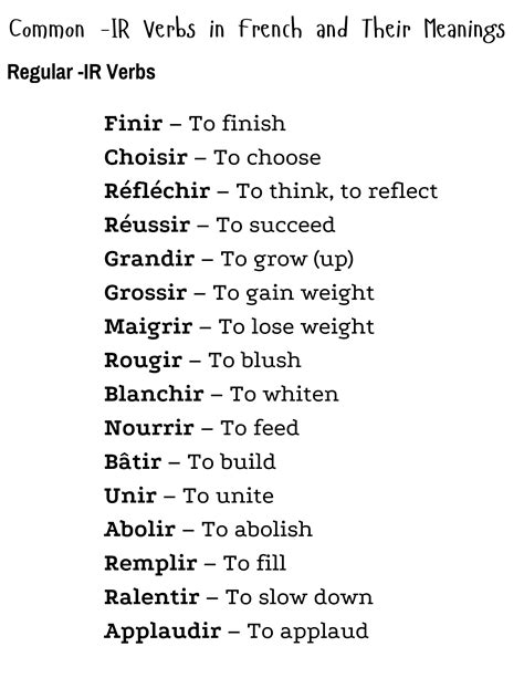 Verb Ir French