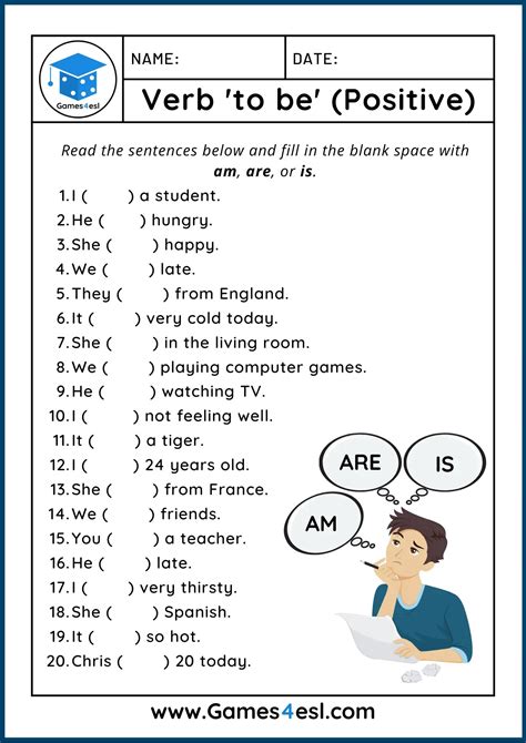Verb To Be Worksheets For Adults Pdf To Be Worksheet - To Be Worksheet
