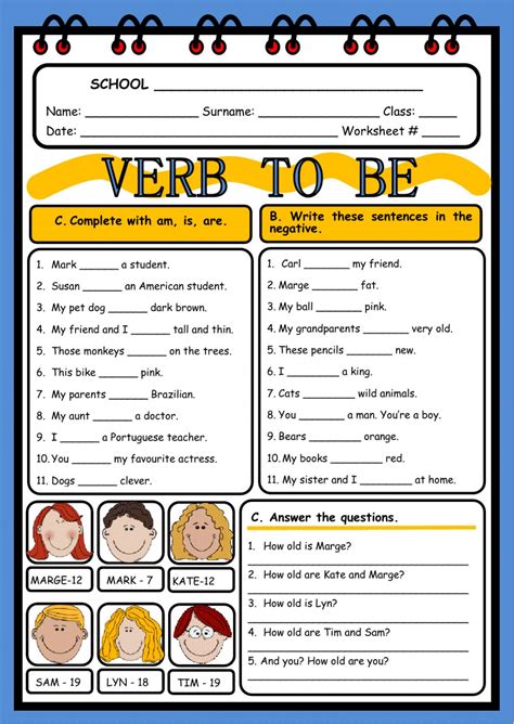 Verb To Be Worksheets For Grade 1 Your To Be Worksheet - To Be Worksheet