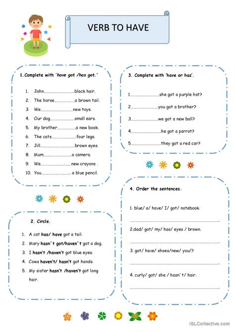 Verb To Have Online Exercise For Grade 2 Verb Have Worksheet Grade 2 - Verb Have Worksheet Grade 2