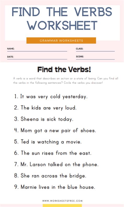Verb Worksheet For Class 5 With Answers Download Worksheet On Verbs For Grade 5 - Worksheet On Verbs For Grade 5