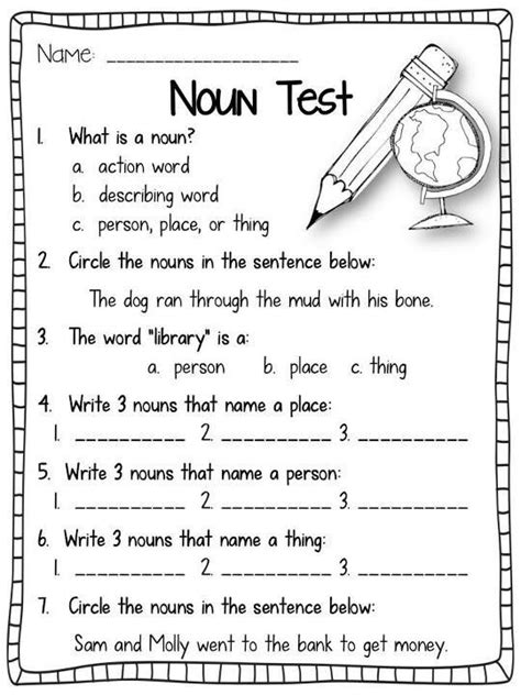 Verb Worksheets 2nd Grade Nouns Worksheet Fifth Grade - Nouns Worksheet Fifth Grade