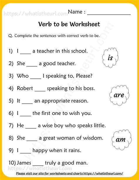 Verb Worksheets Verbs Of Being Worksheet - Verbs Of Being Worksheet
