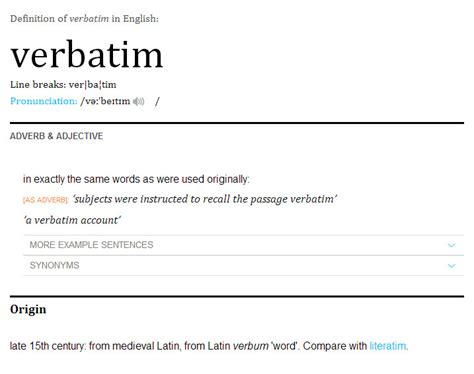 Verbatim Script Of