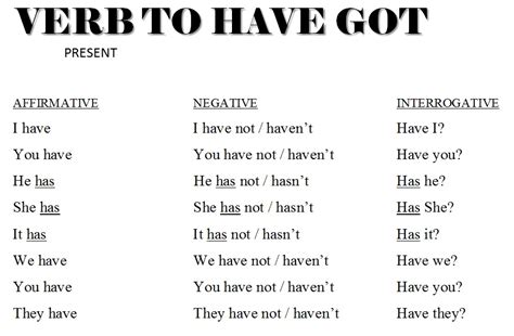Verbo Have Got