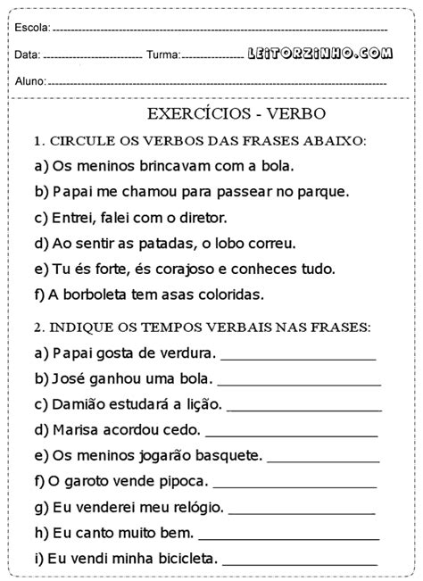 Verbos 4 Ano