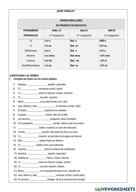 Verbos Regulares Presente Worksheet Answer Key   Spanish Present Simple Regular Verbs Worksheet 5 Activities - Verbos Regulares Presente Worksheet Answer Key