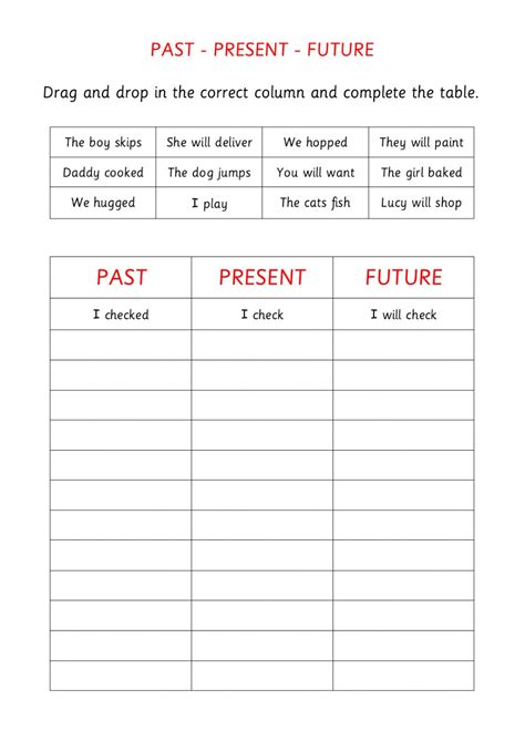  Verbs Past Present Future Worksheet - Verbs Past Present Future Worksheet
