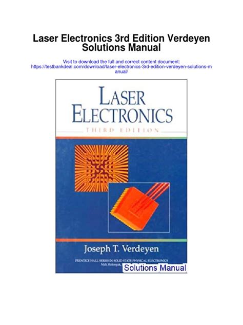 Full Download Verdeyen Laser Electronics Solution Manual File Type Pdf 
