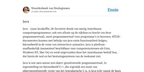 verlengt java betekenis