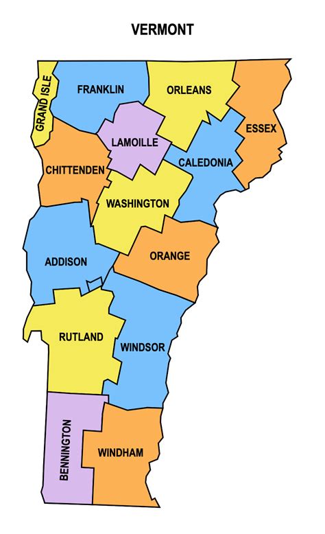 vermont county map