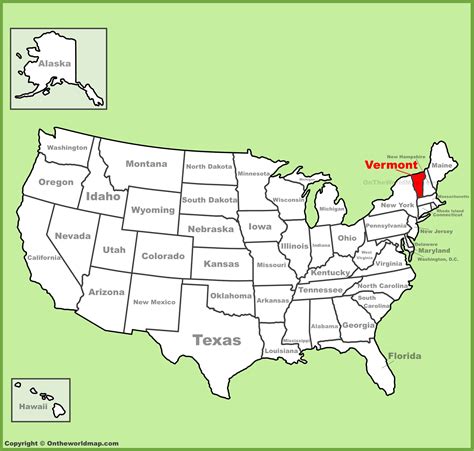 vermont us map