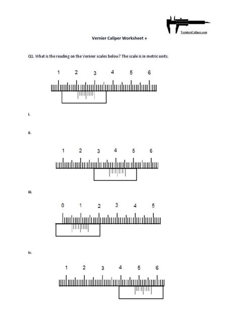 Read Vernier Caliper Practice Problems 