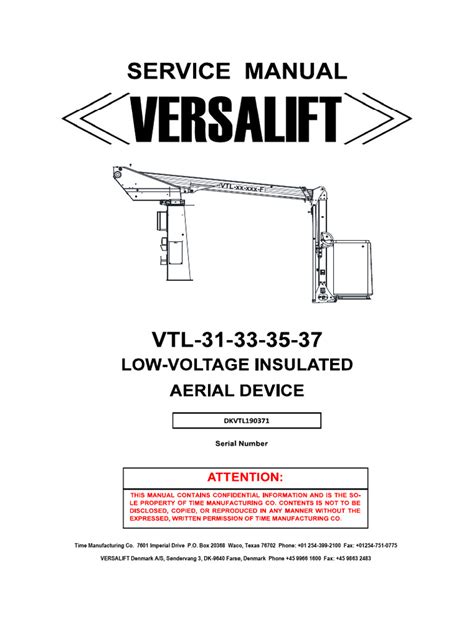 Versalift Service Manual