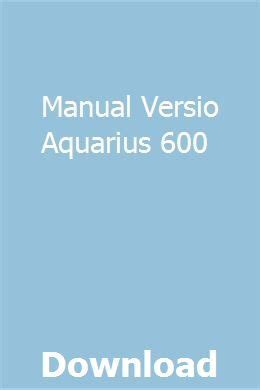 Read Versio Aquarius 600 User Guide 