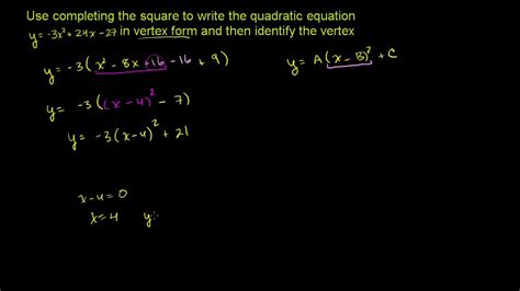 Vertex Form Introduction Video Khan Academy Vertex Form Of A Quadratic Worksheet - Vertex Form Of A Quadratic Worksheet