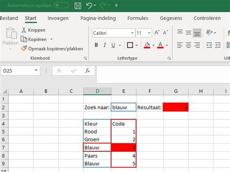 verticaal zoeken excel