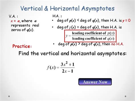 Vertical And Horizontal Asymptotes
