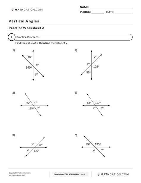 Vertical Angles Worksheets Printable Online Answers Examples Angle Worksheet 6th Grade - Angle Worksheet 6th Grade