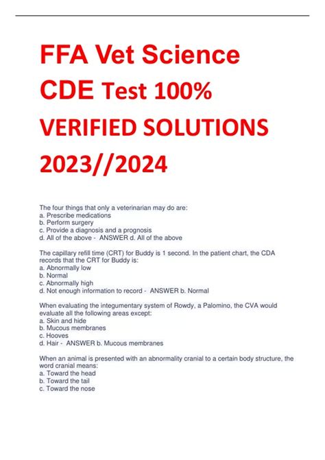 Vet Science Cde Test
