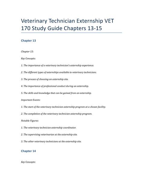 Veterinary Technician Training Guide