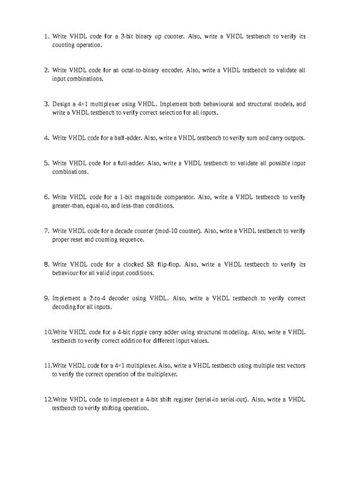 vhdl lab exam questions