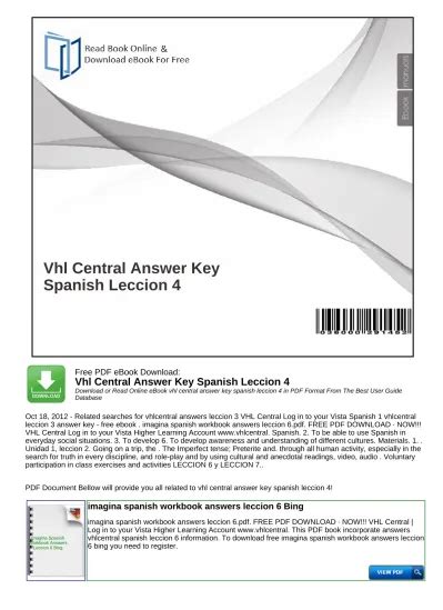 Vhl Central Answer Key Spanish