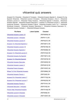 Vhlcentral Answer Key Leccion 7