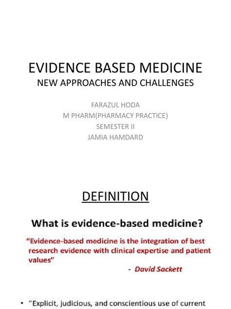 évidence Based Medicine