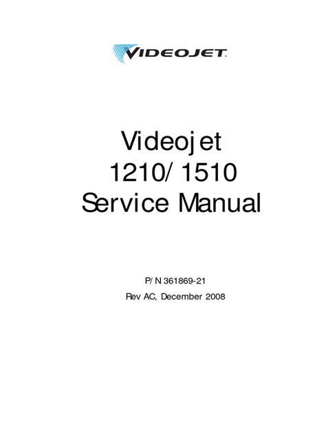 Videojet 1210 Manual
