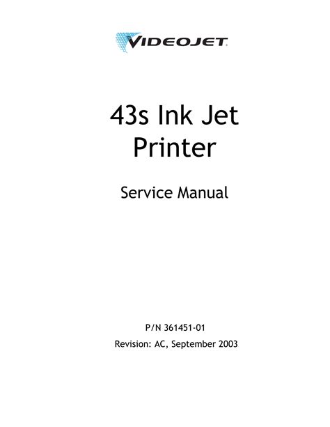 Read Online Videojet 43S Service Manual 