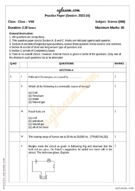 Read Online Vidyamandir Classes Sample Paper Of Class 8 