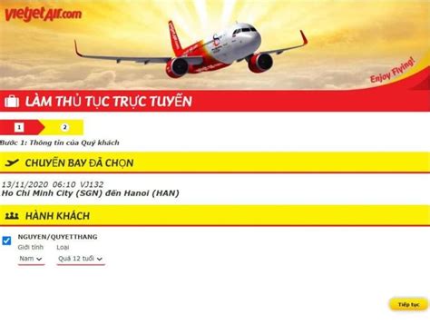 vietjet check in online | Hng dn lm th tc chuyn bay