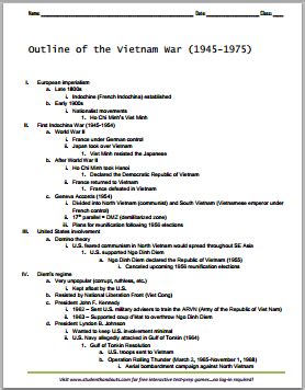 Download Vietnam War Outline Research Paper 