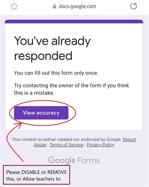 View Accuracy Google Forms