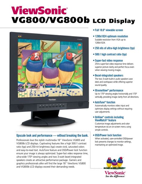 Download Viewsonic Vg800 User Guide 