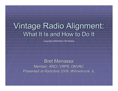 Read Online Vintage Radio Alignment What It Is And How To Do It 